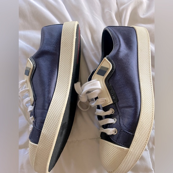 Prada satin sneakers blue size 36.5 - Picture 1 of 7